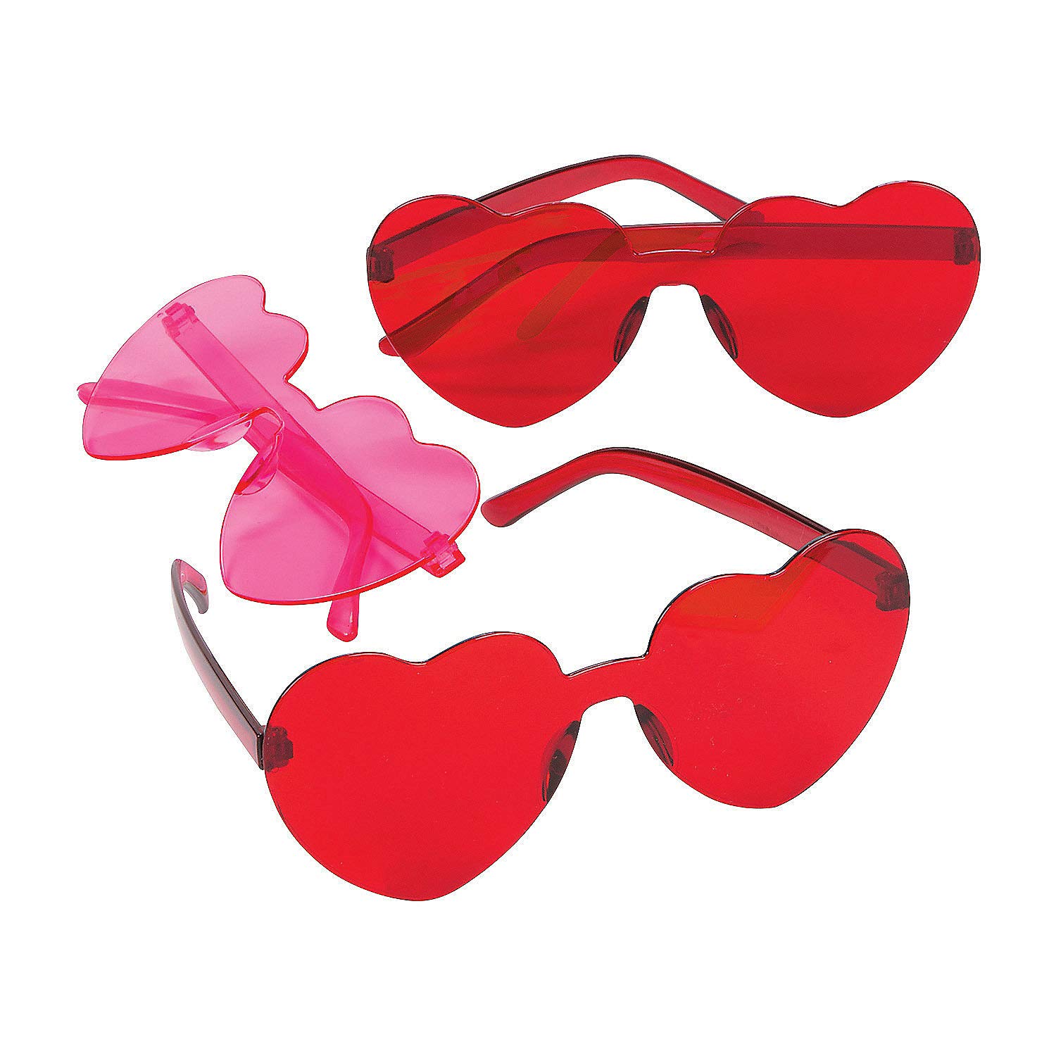 Fun Express Valentine Heart Glasses - 12 Pack Party Favors for Valentine's Day, Weddings & Themed Events - Cute Heart-Shaped Eyewear Accessories for Kids & Adults