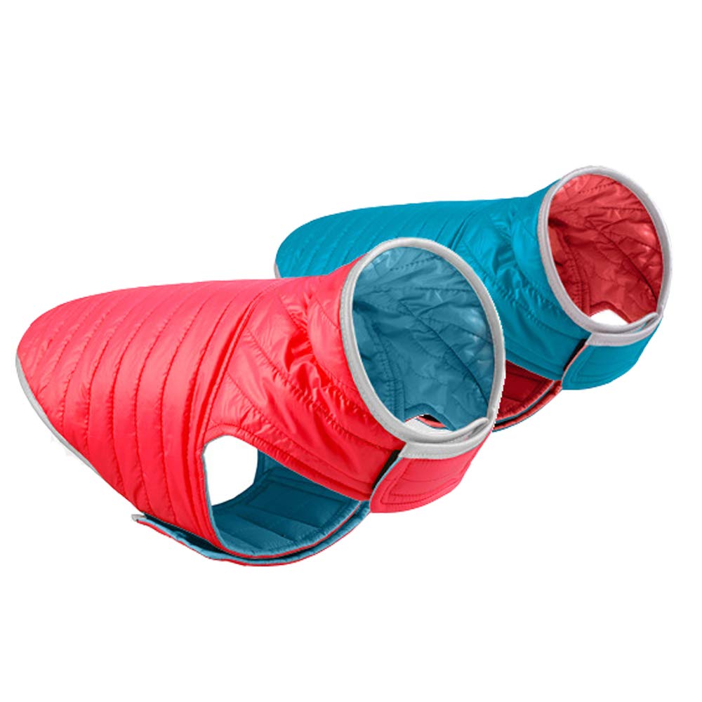 Waterproof Reversible Dog Coat - Reflective Winter Vest for Small, Medium, Large & XXL Dogs (Red/Blue) | Cold Weather Protection for Outdoor Walks & Nighttime Safety