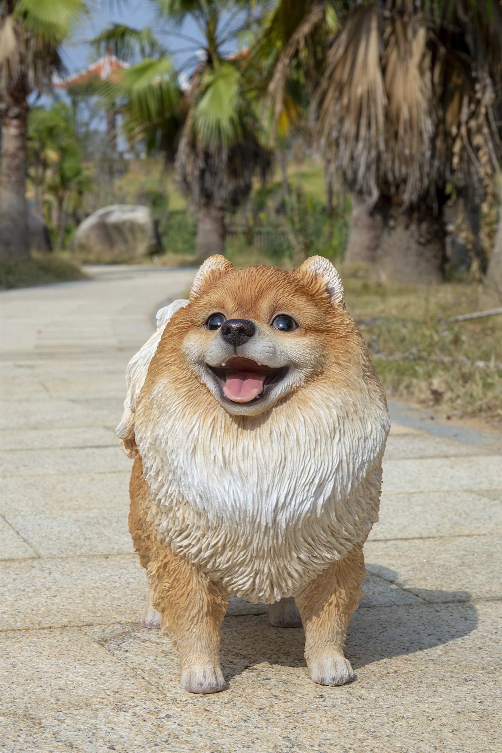 Hi-Line Gift Ltd. Medium Standing Pomeranian Stuffed Animal - Soft Brown Plush Toy for Kids, Home Decor, and Gift Giving | Perfect for Nursery, Bedroom, and Collectors