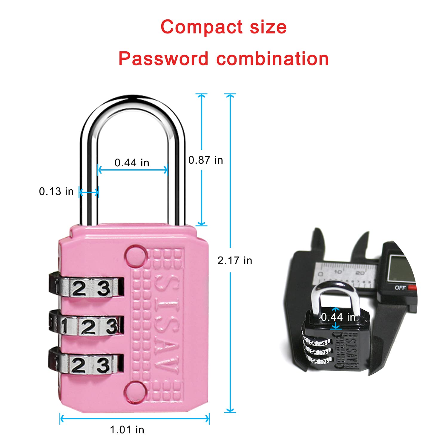 5-Pack 3-Digit Combination Padlock - Keyless Resettable Locks with Easy-Read Dials for School, Gym, Locker, Luggage, Fence, Gate, Toolbox & Employee Lockers (5 Color Options) - Secure Your Belongings at Home, Work & Travel