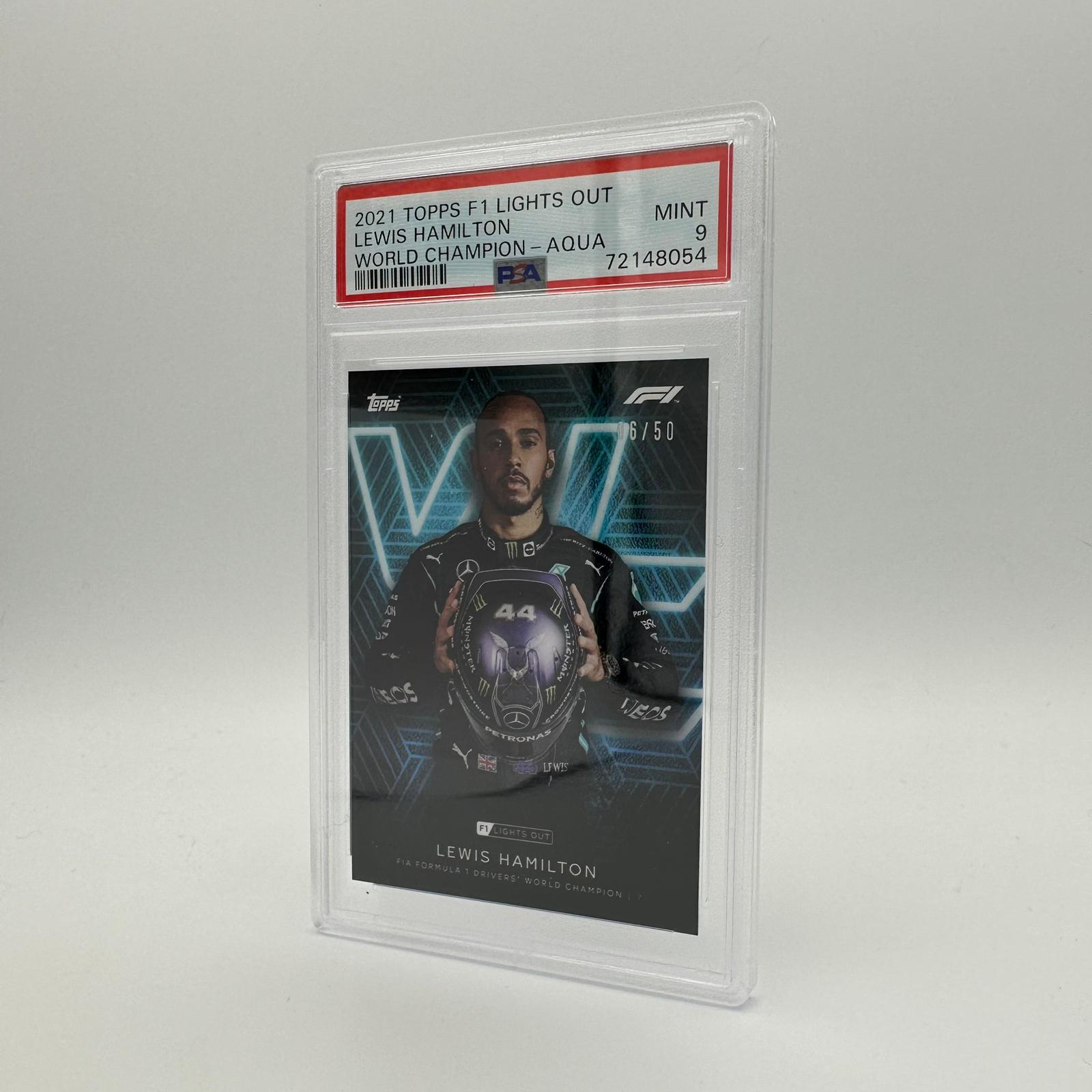 PSA 9 Graded 2006 Lewis Hamilton Drivers World Champion Limited Edition 50 - Rare Collectible for F1 Fans & Sports Memorabilia Enthusiasts