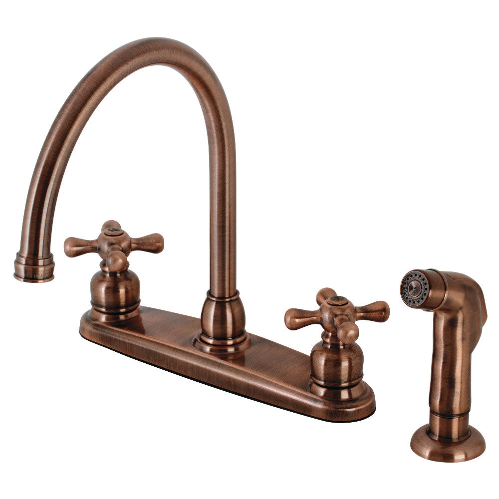 Kingston Brass KB721AXSP Vintage 8 Inch Centerset Kitchen Faucet - Classic Design for Farmhouse & Traditional Kitchens | Perfect for Sink & Countertop Installation