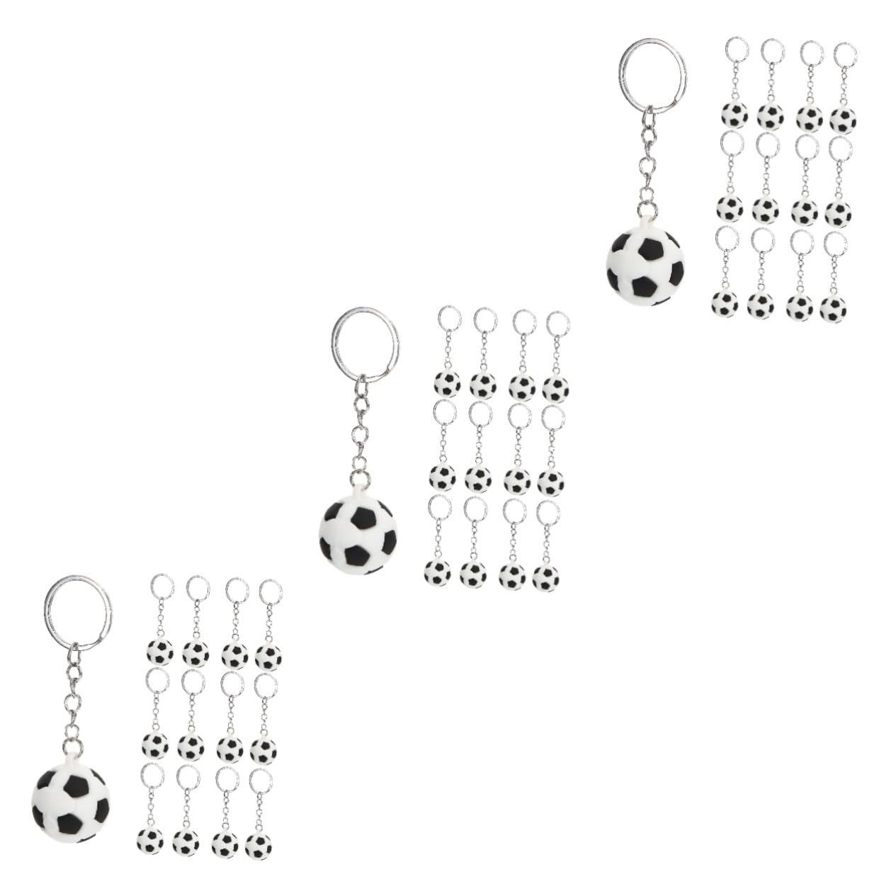 BESPORTBLE 3 Sets Football Keychain - Sports Team Keyring Charms with 36 Mini Football Decorations for Soccer Fans - Perfect for Gifts, Backpacks, and Game Day Accessories