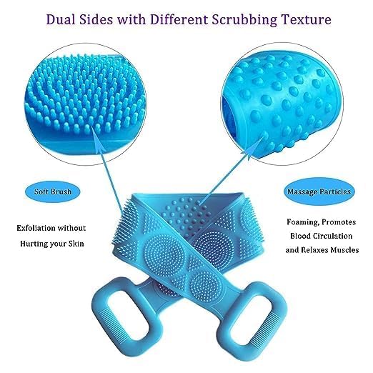EARLYWOOD Double Side Body Scrubber for Deep Cleaning & Exfoliating - Shower & Bath Use