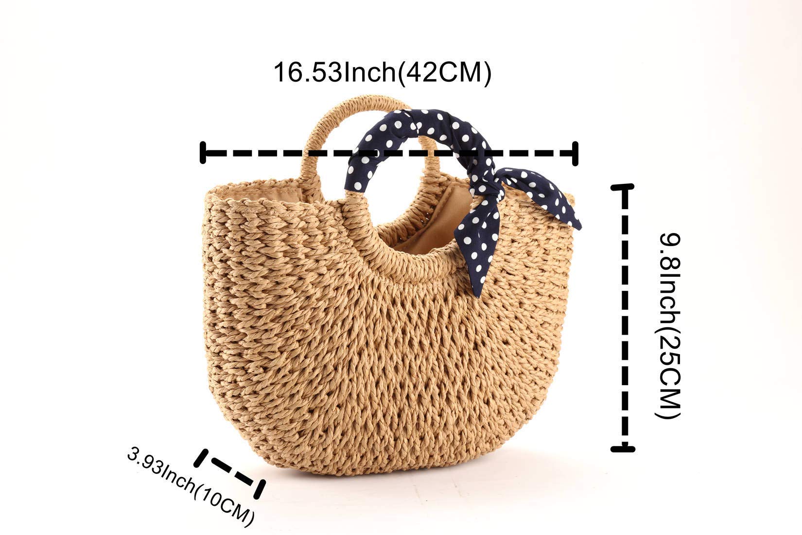 YXILEE Handmade Large Straw Tote Bag for Women - Summer Beach Bag with Wide Opening | Perfect for Beach Vacations, Pool Parties & Shopping Trips