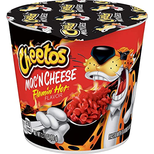 Flamin' Hot Cheetos Mac and Cheese Cups - 2oz Individual Snack Packs (6-Pack) | Spicy Cheese Pasta for Lunch, Road Trips & Quick Meals
