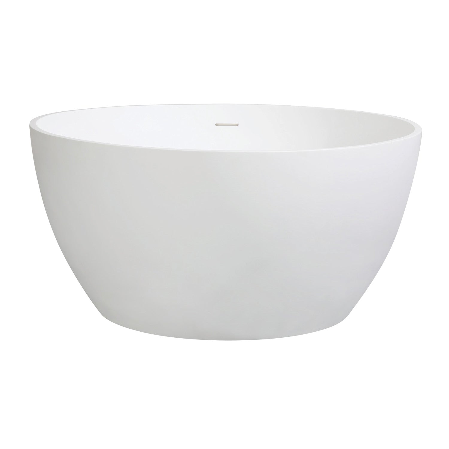 Arcticstone VRTRO454523 45-Inch Freestanding Double-Ended Bathtub - Solid Surface Matte White with Drain - Perfect for Modern Bathrooms & Spa-Like Retreats