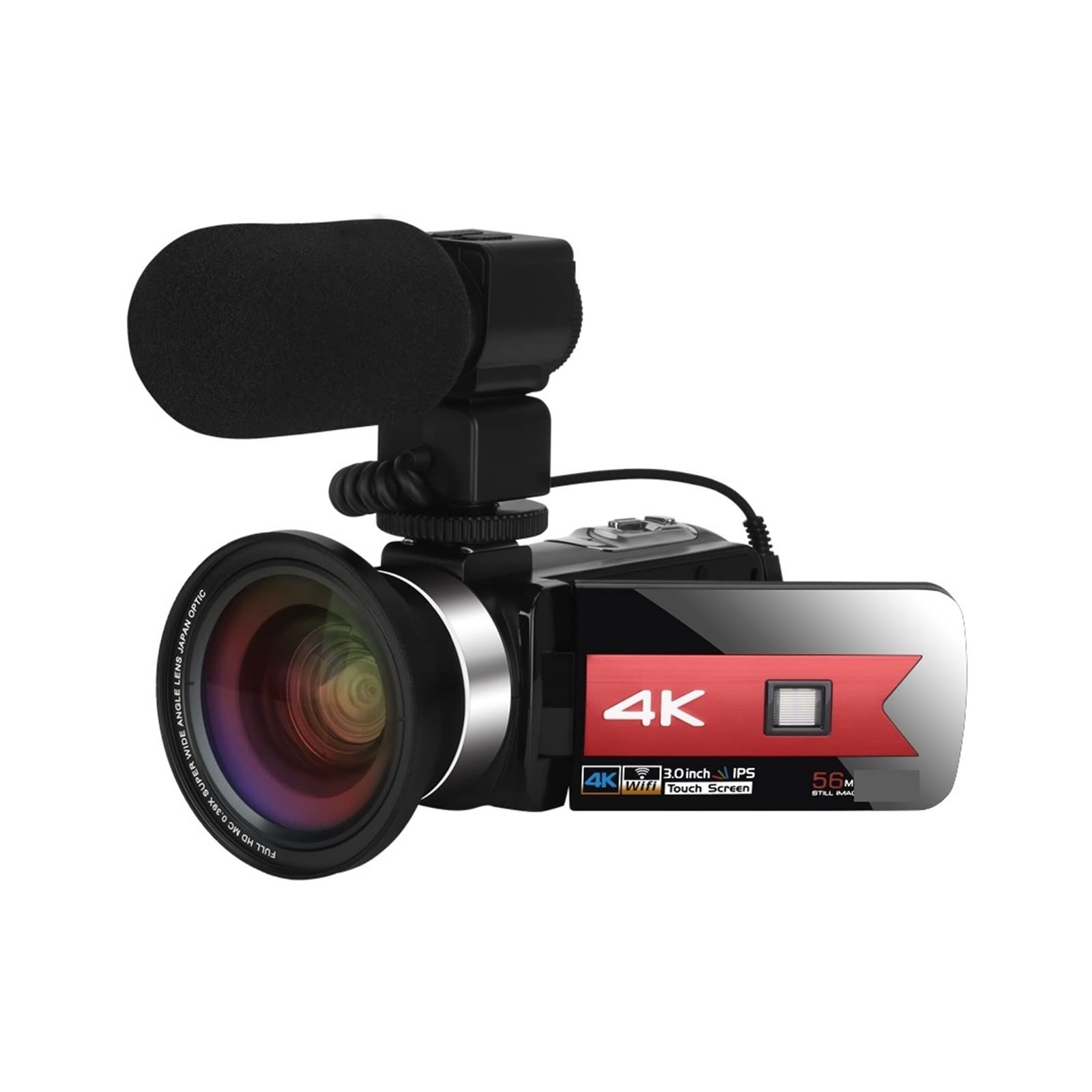 BODORME 4K Camcorder with 56MP & Night Vision - Live Streaming Webcam for Vlogging, Photography, YouTube Videos (No SD Card, NA-U800-LT) - Perfect for Travel, Events & Home Recording
