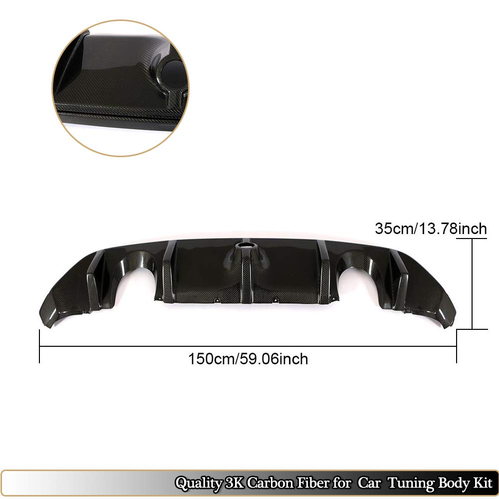 Carbon Fiber Rear Bumper Diffuser & Chin Spoiler for 2016-2018 Ford Focus RS Hatchback - Body Kit Upgrade for Enhanced Aerodynamics & Sporty Styling (Perfect for Track Days & Car Shows)