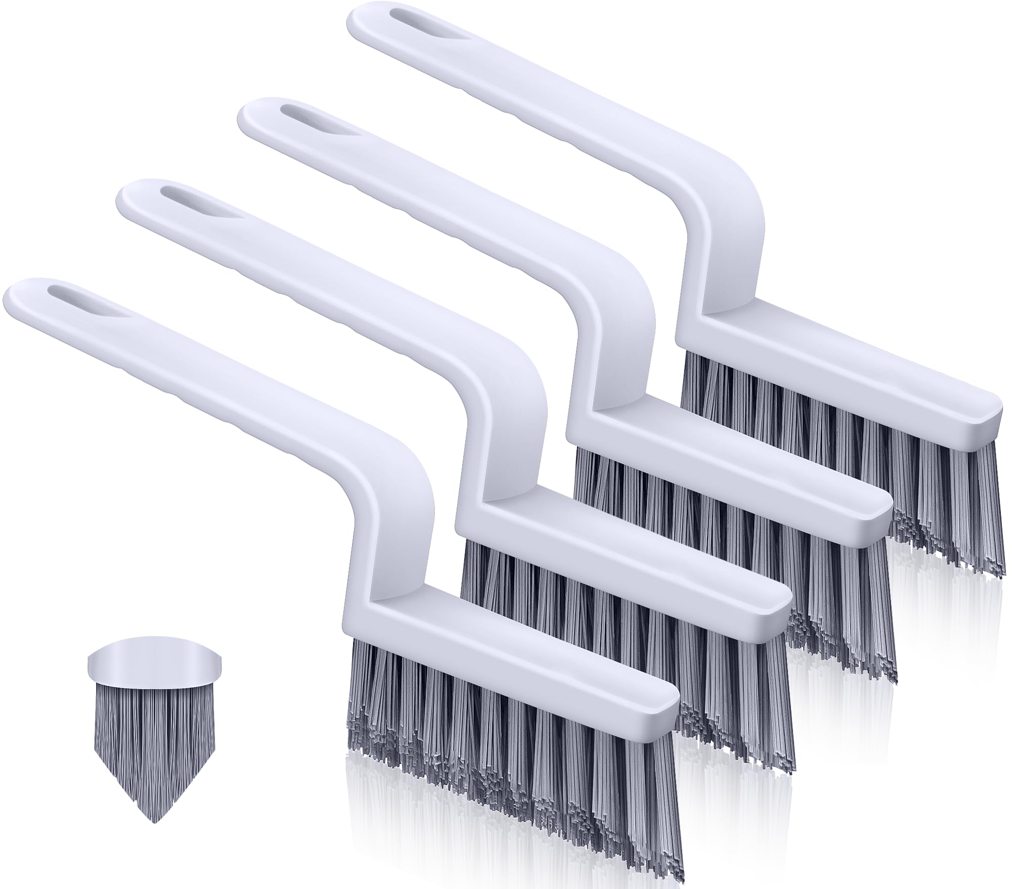 **Heavy Duty Grout Brush Set - 4 Pack Stiff Bristle Tile & Shower Cleaner for Bathroom Floors - Black Scrub Brush for Deep Cleaning Grout Lines, Ceramic Tiles, and Kitchen Backsplash (Perfect for Home & Commercial Use)**