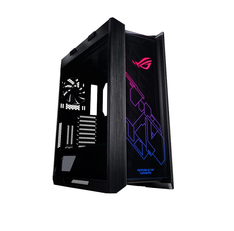 ASUS ROG Strix Helios GX601 RGB Gaming PC Case - Mid-Tower E-ATX Compatible with USB 3.1, Tempered Glass Side Panel, Aluminum/Steel Build & 4 Pre-Installed Fans | Perfect for High-End Gaming Rigs, Streaming Setups & Custom Water Cooling Systems (Black)