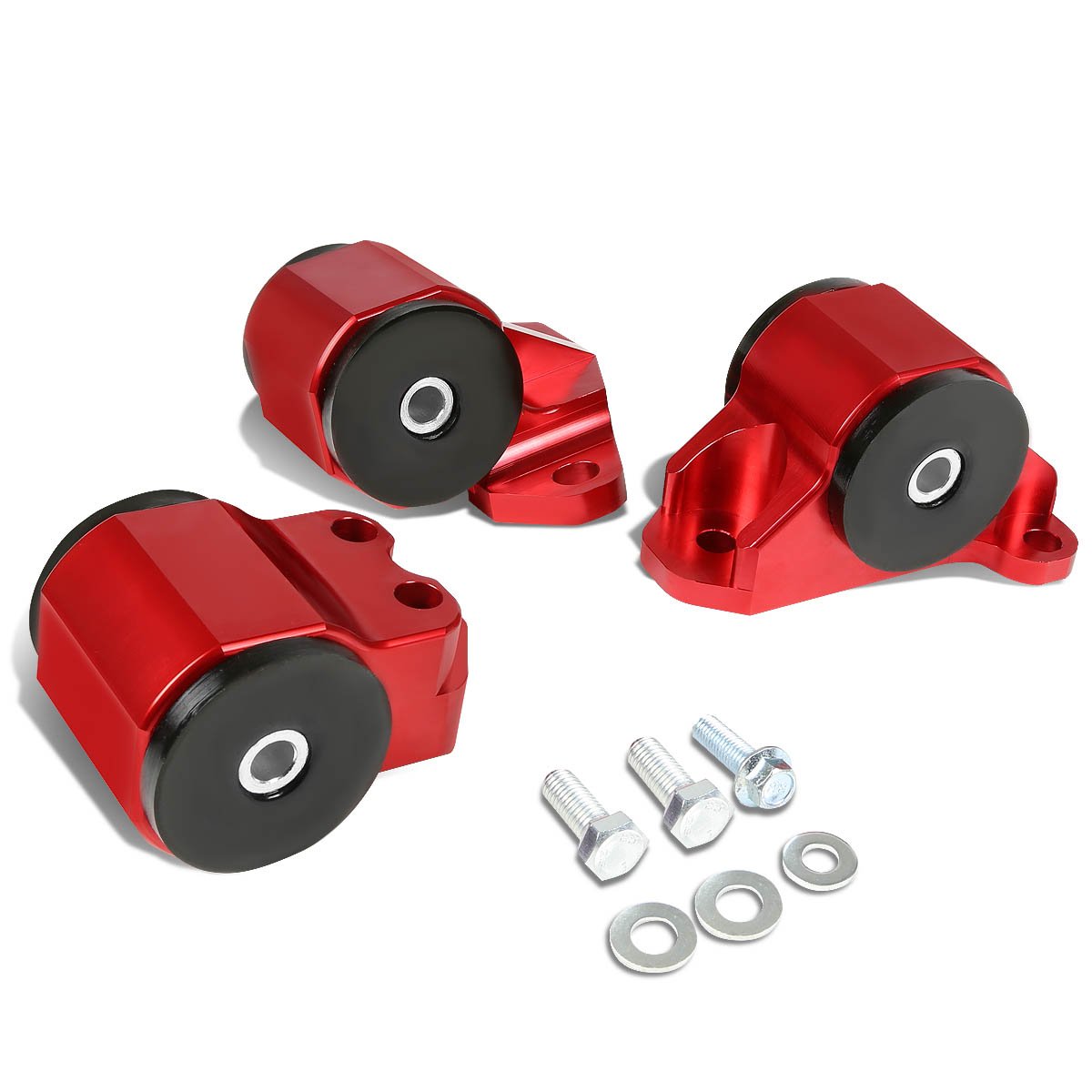 Honda/Acura B & D-Series MT Hydro Transmission Motor Engine Mount Kit (Red) - Compatible with EH EJ EG DB DC Models - Performance Upgrade for Racing & Street Use