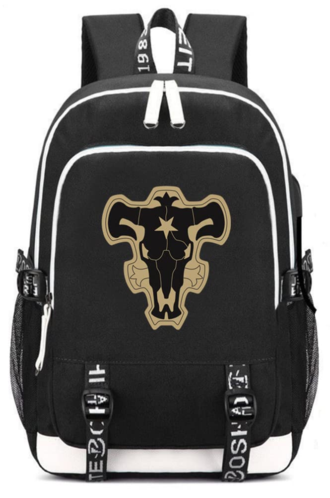 Stylish Black Clover Backpack - Durable School Bag & Laptop Backpack for College, Work & Travel (One Size, Style 1) - Perfect for Students, Professionals & Daily Commuters