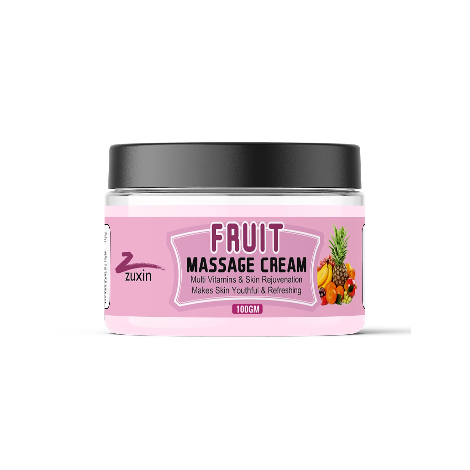 ZUXIN 100ml Fruit Massage Cream with Multi Vitamins - Skin Rejuvenation & Youthful Glow | Hydrating & Refreshing for Face & Body | Perfect for Spa, Home Massage & Skincare Routine