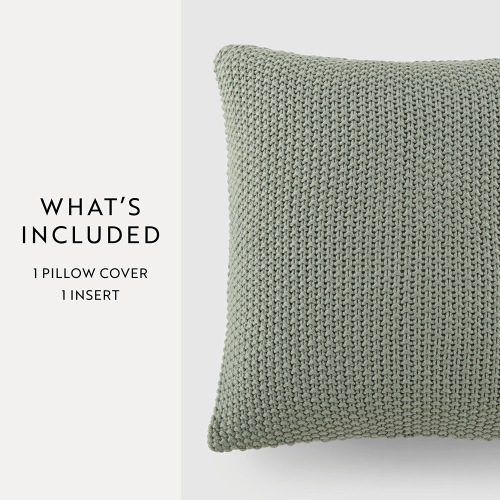 Cozy Seed Stitch Knit Pillow Cover with Insert - Soft Decorative Throw Pillow for Couch, Bed & Home Decor - Perfect for Living Room, Nursery and Gift Giving