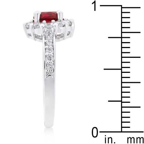 Exquisite Ruby Red Halo Engagement Ring - 14K Gold Vintage Style Wedding Band for Women - Perfect for Proposals, Anniversaries & Romantic Occasions