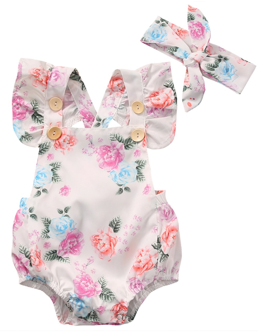 Newborn Baby Girls Boho Romper - Pompom Tassel & Ruffle Sleeveless Jumpsuit for Summer | Perfect for Photoshoots, Beach Outings & Casual Wear