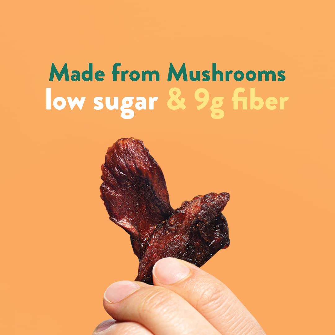 Moku Plant-Based Mushroom Jerky - Sweet & Spicy Vegan Beef Jerky (3 Pack) | Gluten Free, Soy-Free, Non-GMO Healthy Snacks | No Artificial Sweeteners | 2.0 Oz Each | Perfect for Hiking, Road Trips & Keto Diet