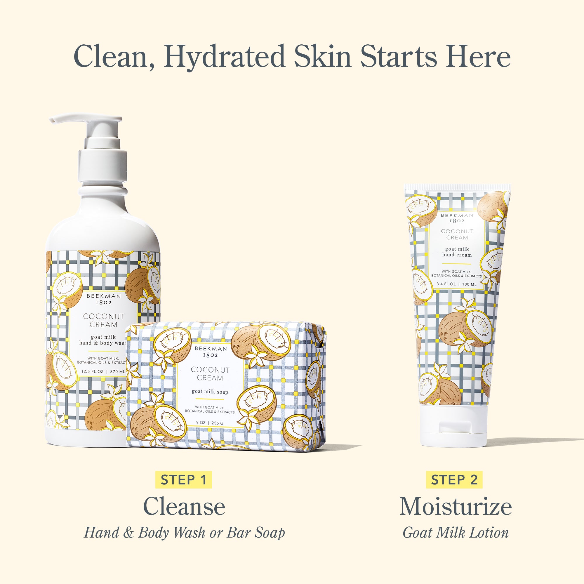 Organic Coconut Cream Hand & Body Wash - Moisturizing & Nourishing for Dry Skin - Perfect for Spa Day, Relaxing Bath & Daily Shower Routine