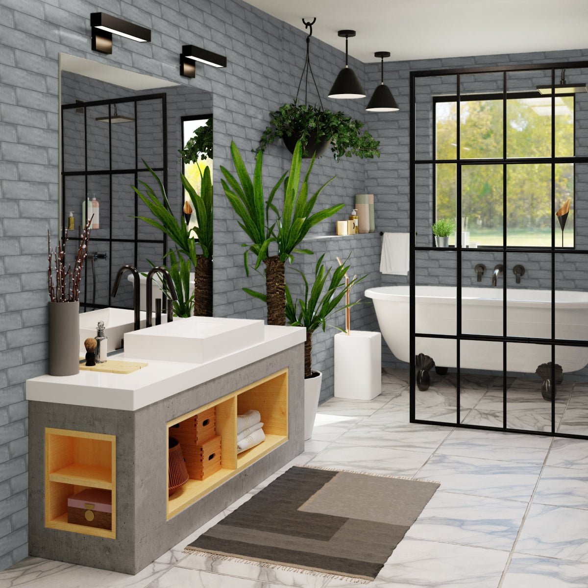 3 x 12 Inch Teramoda Charcoal Glossy Pressed Glazed Ceramic Tile - Perfect for Kitchen Backsplash, Bathroom Walls & Modern Flooring