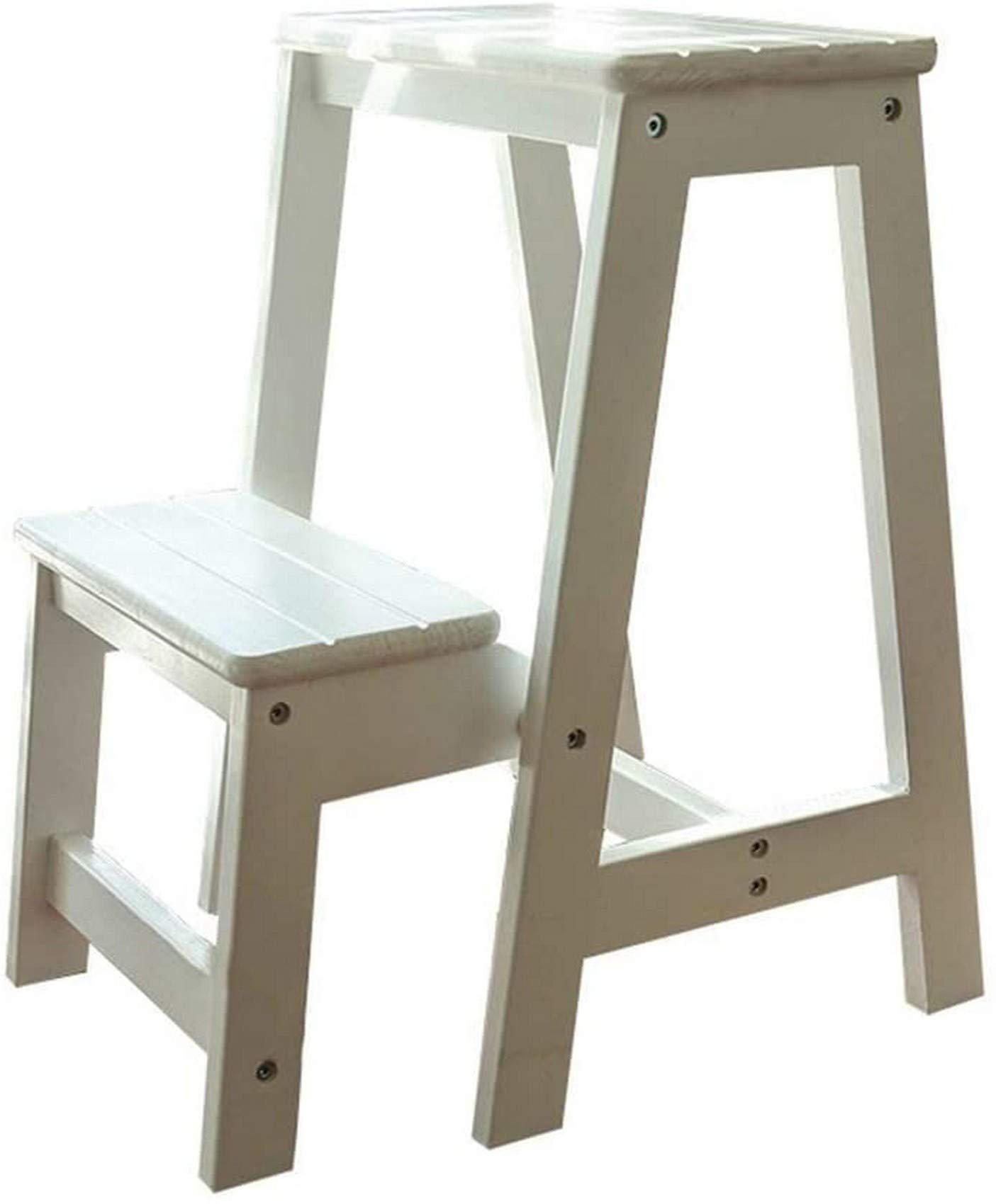 Solid Wood Folding Step Stool - 2-Step Ladder for Sofa, Bed, and Shoe Changing - Compact & Portable for Home, Office, and Corridor Use