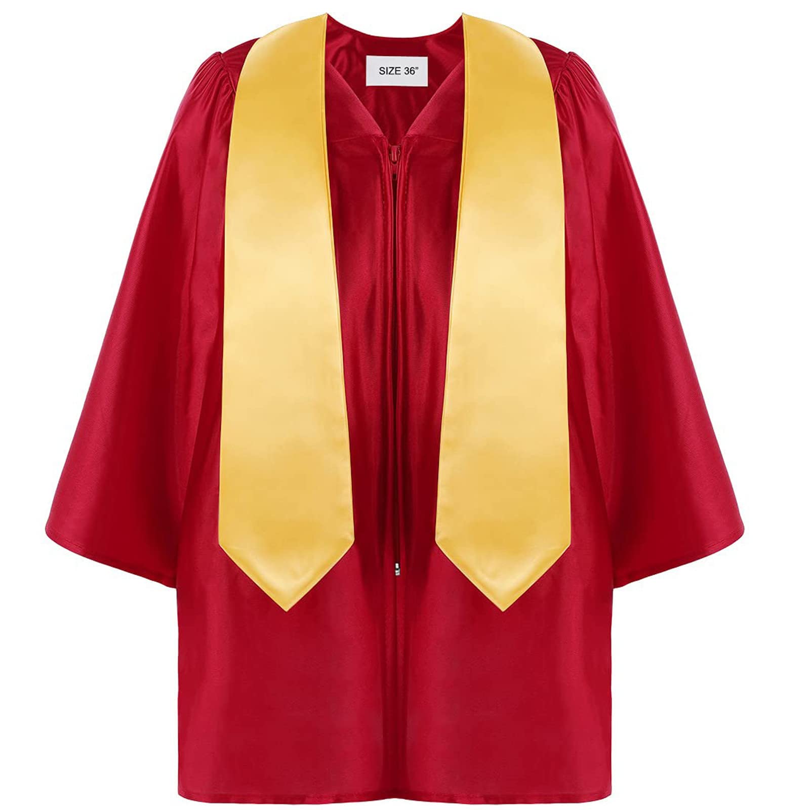 Unisex Graduation Gown Set with Sash for Kids 2-12 Years - Preschool & Kindergarten Ceremony Outfit (Red, 3-4T) - Perfect for Graduation Photos & School Events