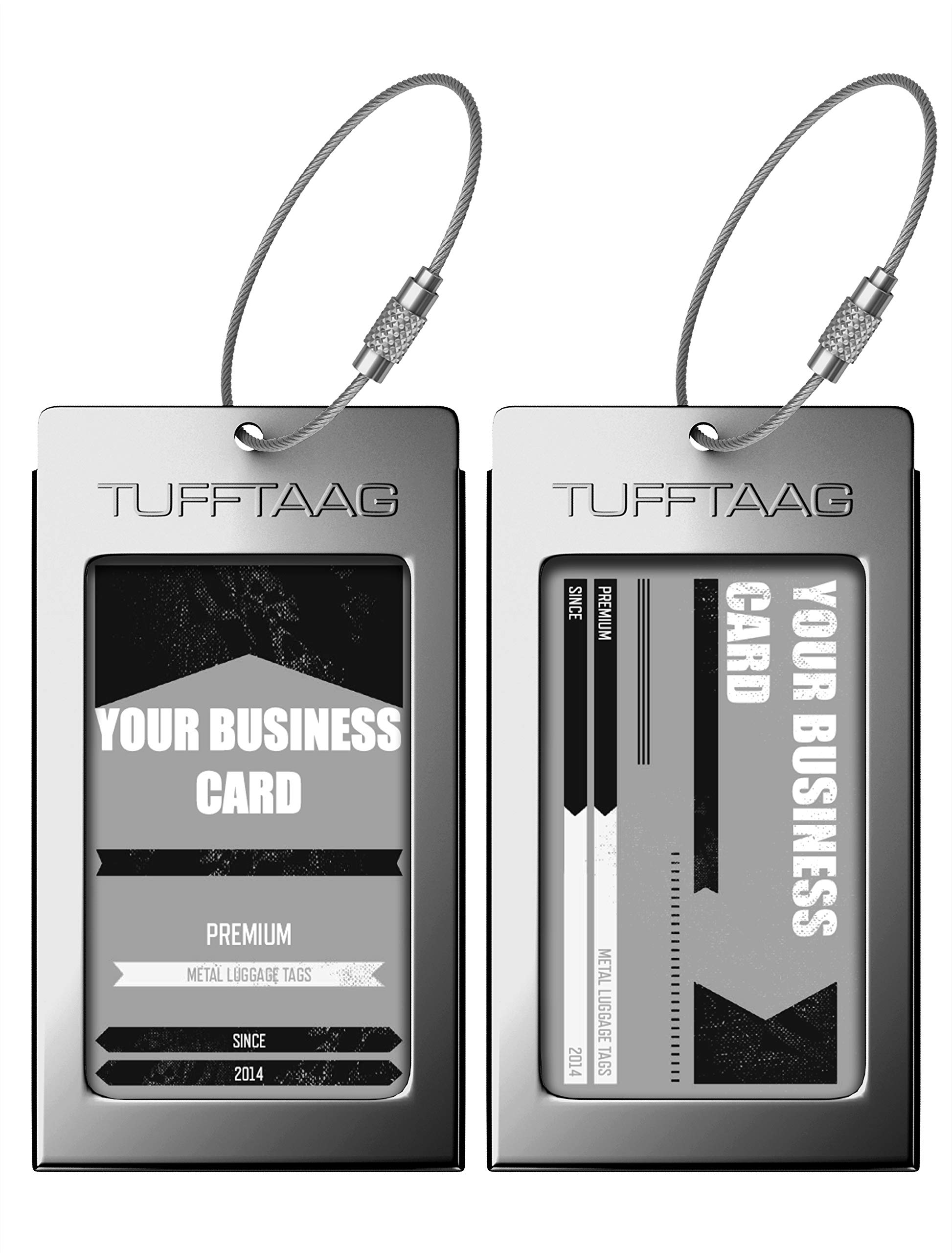 TUFFTAAG Durable Luggage Tags & Business Card Holder - Waterproof Travel ID Bag Tags for Suitcases, Backpacks, Carry-Ons (Multiple Colors) | Secure Identification for Airports, Business Trips & Vacations