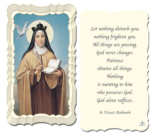 50 Pack Saint Teresa Catholic Prayer Holy Cards with Prayer on Back - Perfect for Religious Devotion, Gifts, and Church Events