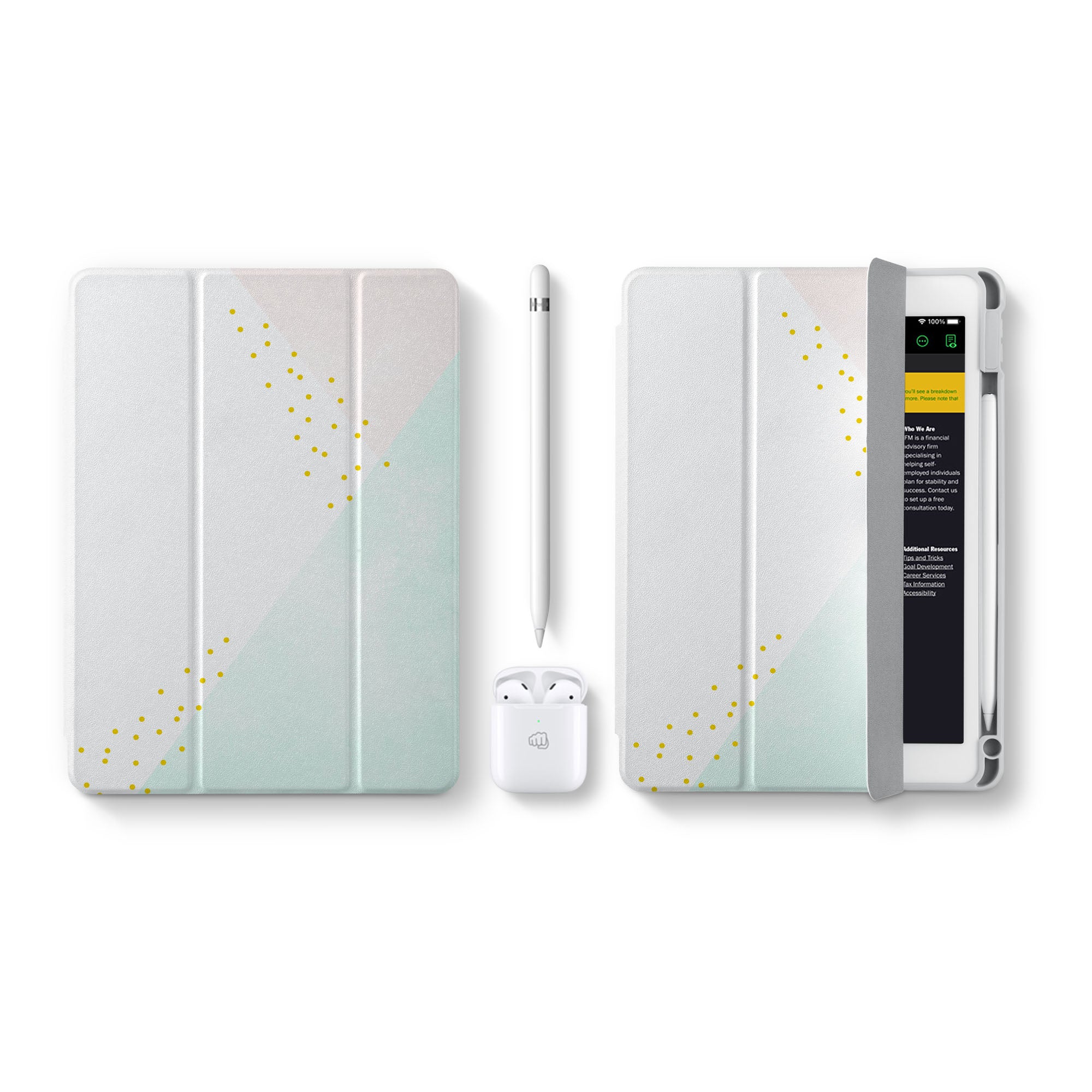 iPad 360 Elite Case - Premium Protective Cover with Rotating Stand | Simple Scandi Luxe Design for iPad Pro/Air/Mini | Perfect for Work, Travel & Home Use