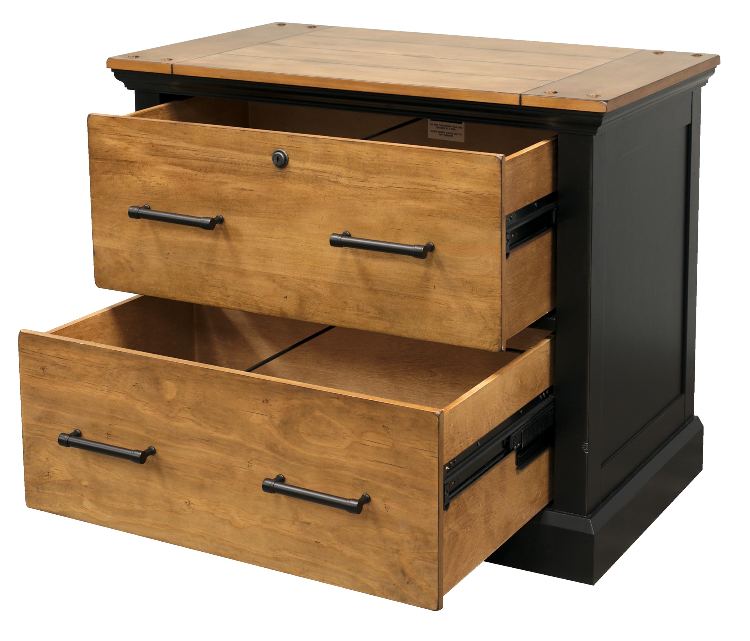Martin Furniture 2-Drawer Lateral File Cabinet - Brown Wood Finish for Home Office Organization & Storage