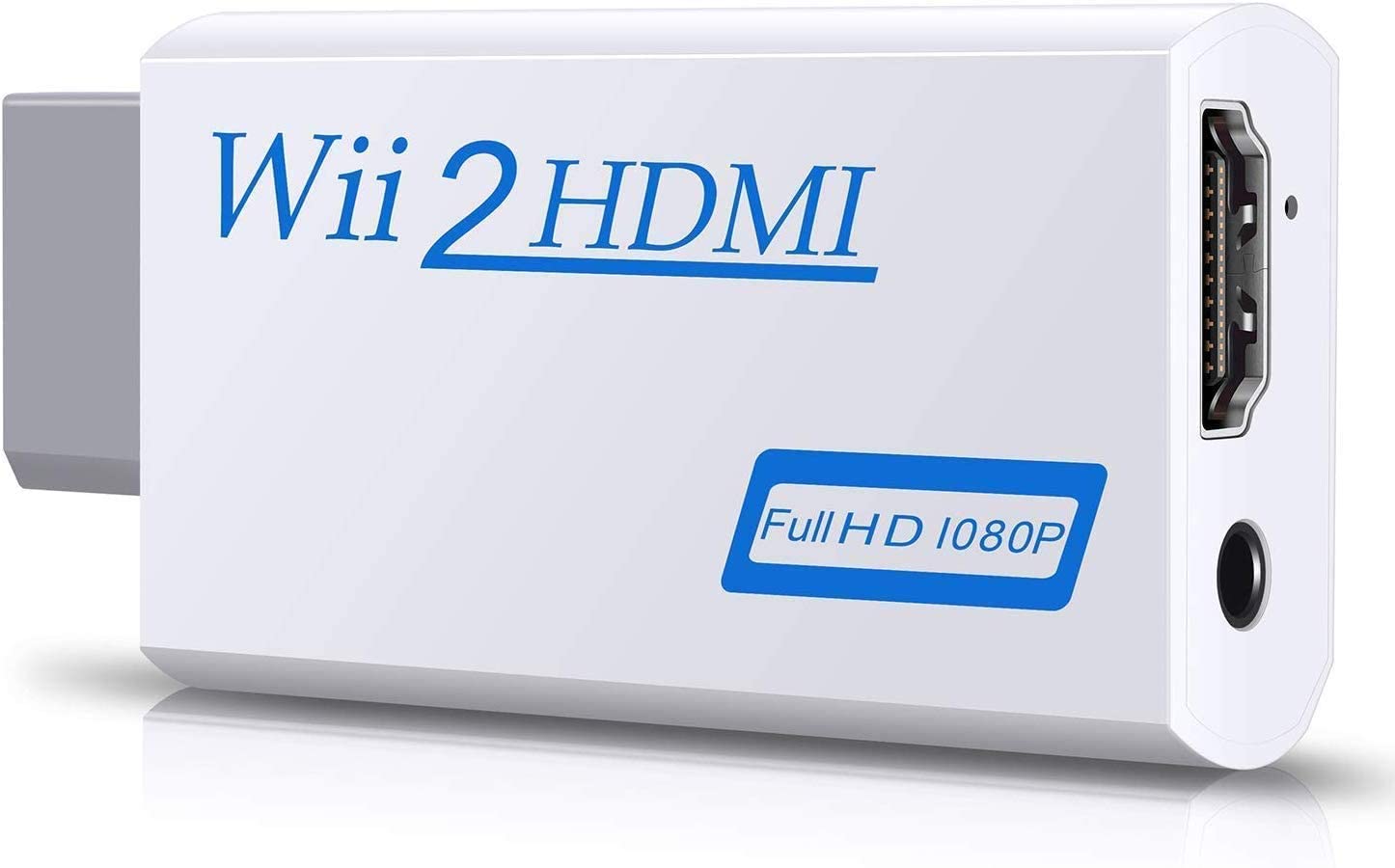 Goodeliver Wii to HDMI Converter Adapter - 1080p HD Video & 3.5mm Audio Output - Compatible with All Wii Display Modes (White) - Perfect for Gaming, Home Theater & Retro Console Setups