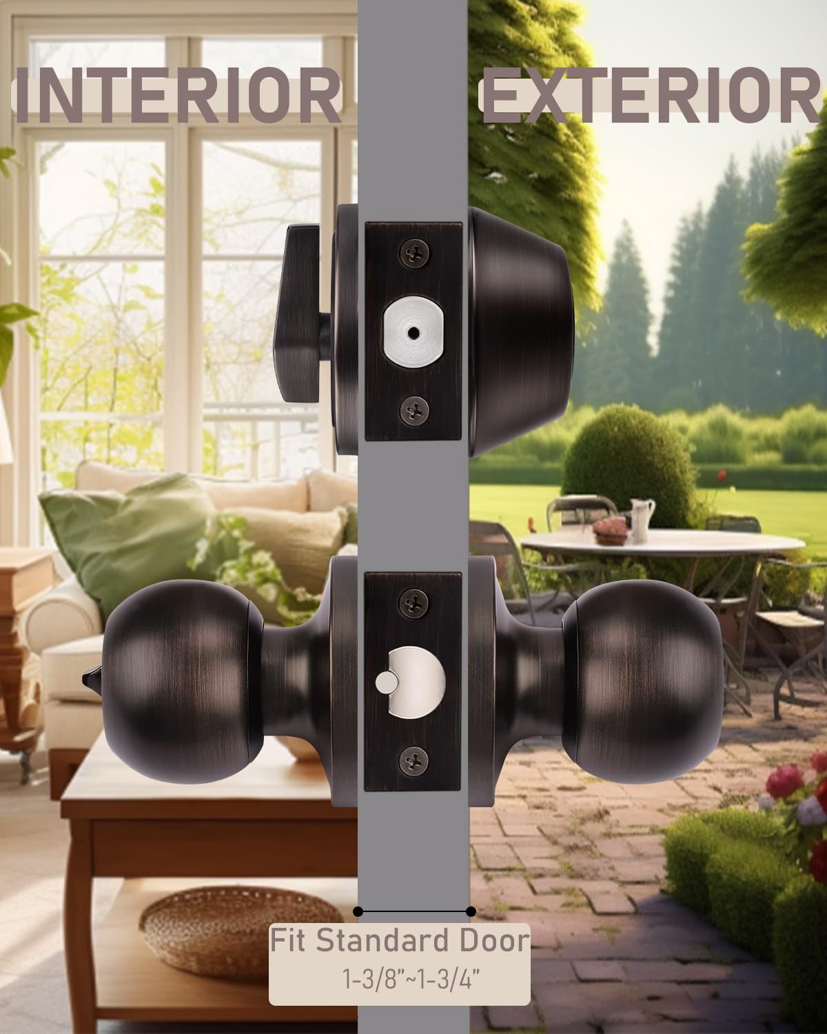 4-Pack Oil Rubbed Bronze Door Lockset - Keyed Alike Deadbolt & Knob Set for Secure Entry Doors