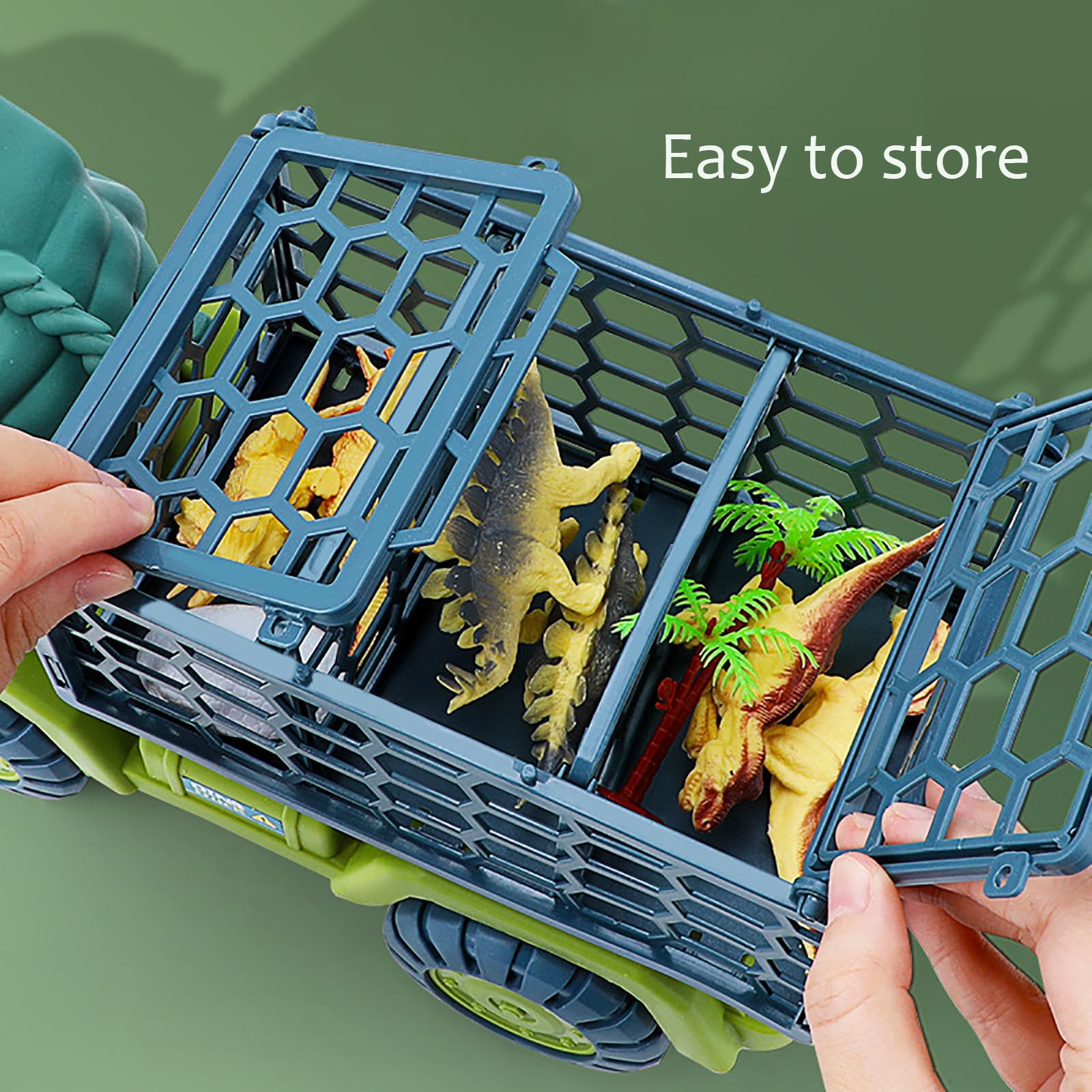 Dinosaur Transport Truck Toy Set - Educational STEM Learning Dinosaur Toys for Kids Ages 3-10 | T-Rex & Vehicle Playset | Birthday Gifts for Boys & Girls | Pretend Play, Classroom Learning & Travel Entertainment