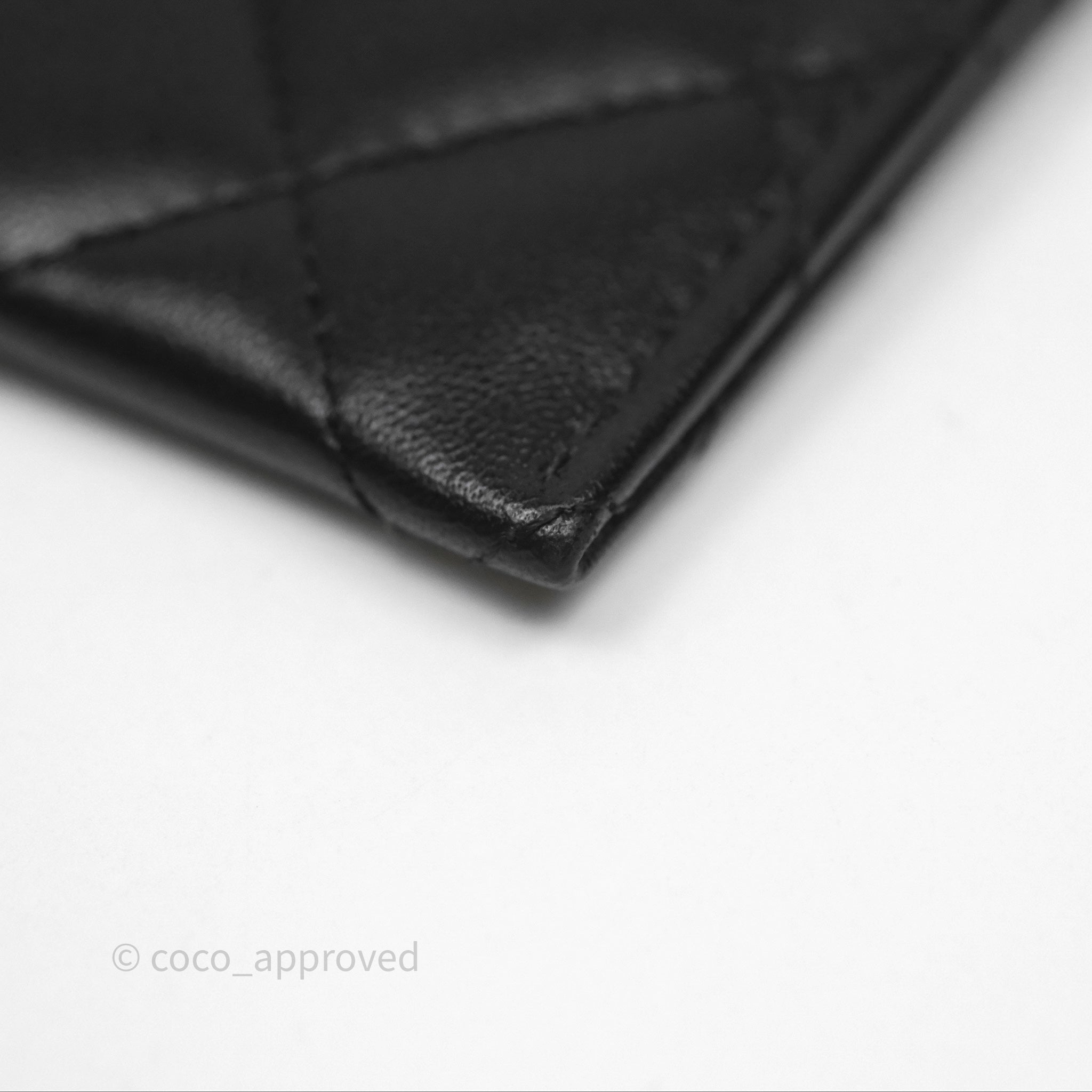 Chanel Classic Flat Card Holder in Black Lambskin with Silver Hardware - Luxury Compact Wallet for Everyday Use & Travel Essentials