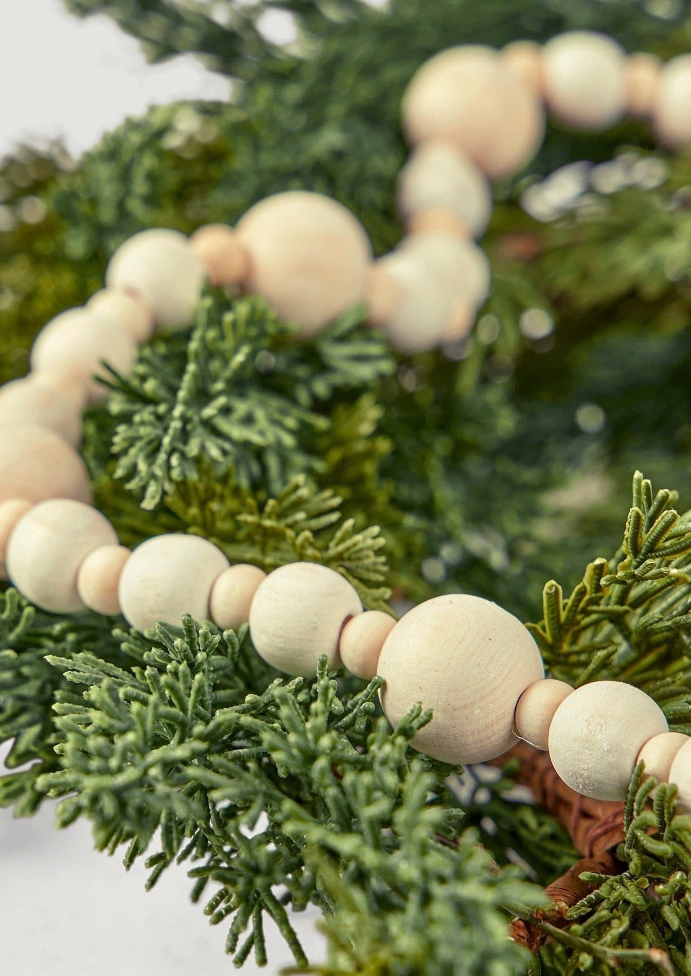 Natural Wood Bead Garland - 48