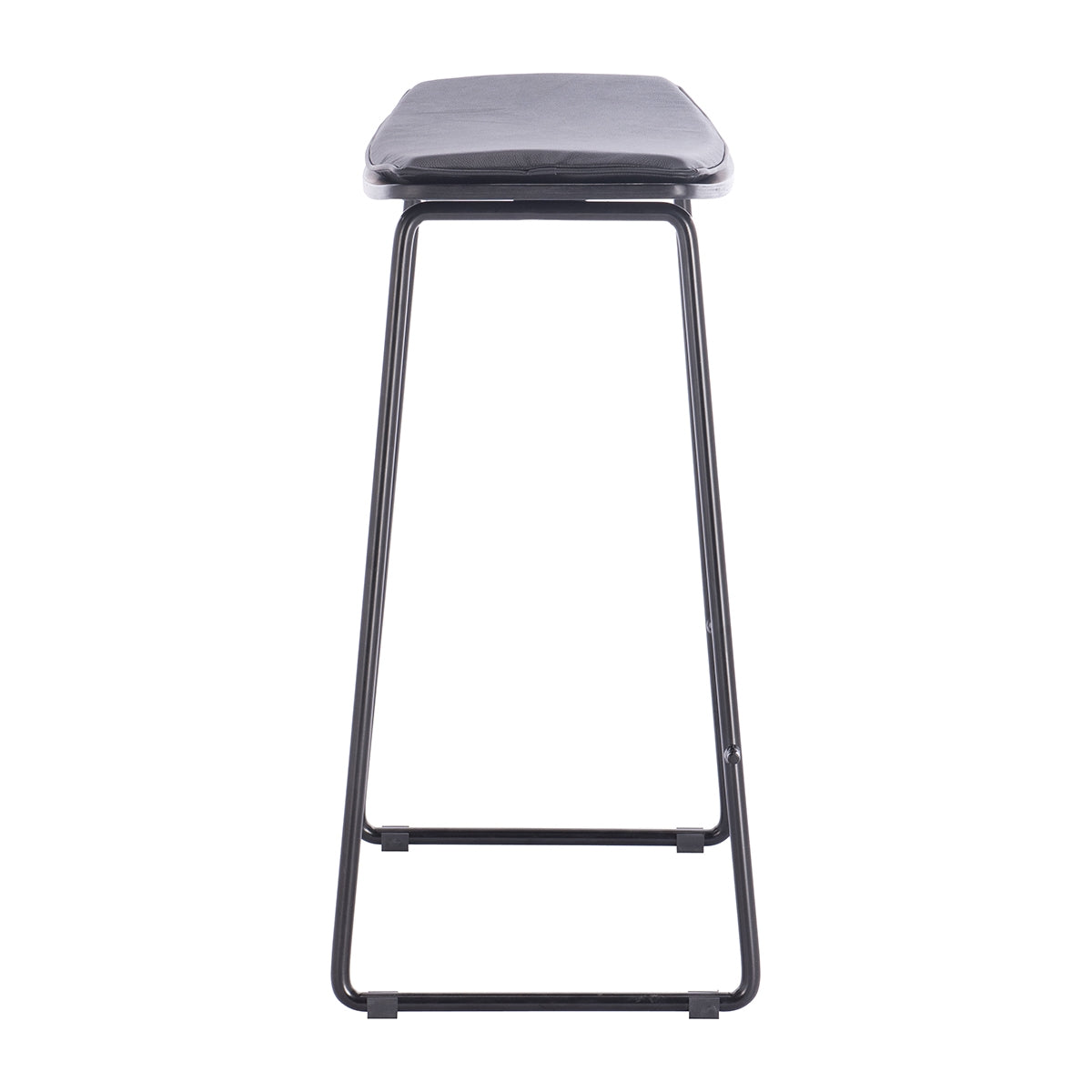 Hendrix Black Leather Backless Bar Stool - Modern Kitchen Counter Stool for Home, Bar & Restaurant Decor