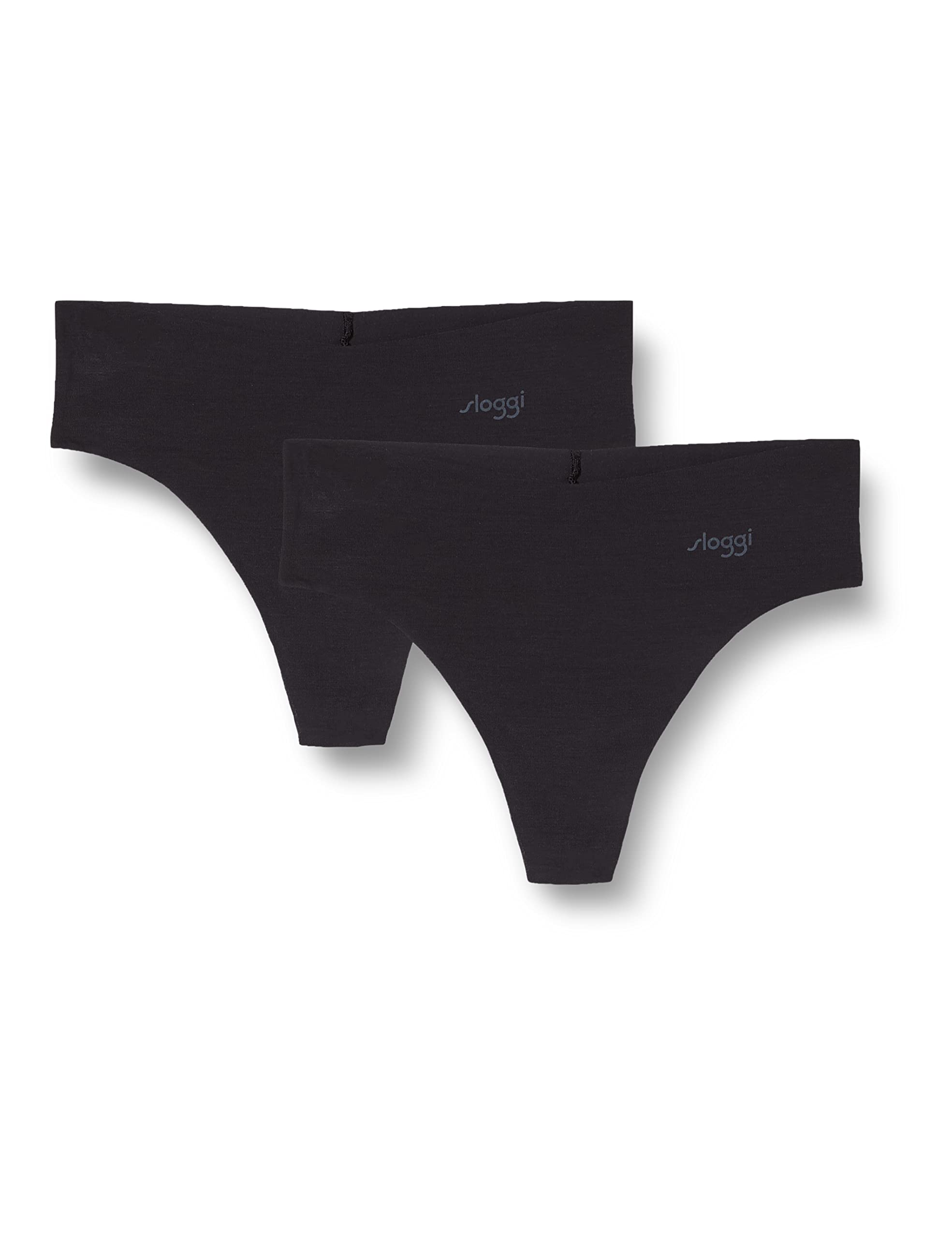 Sloggi Zero Modal Hipstring Briefs - 2 Pack Comfortable Thong Underwear for Women - Soft & Breathable Lingerie in Black - Perfect for Everyday Wear & Active Lifestyles