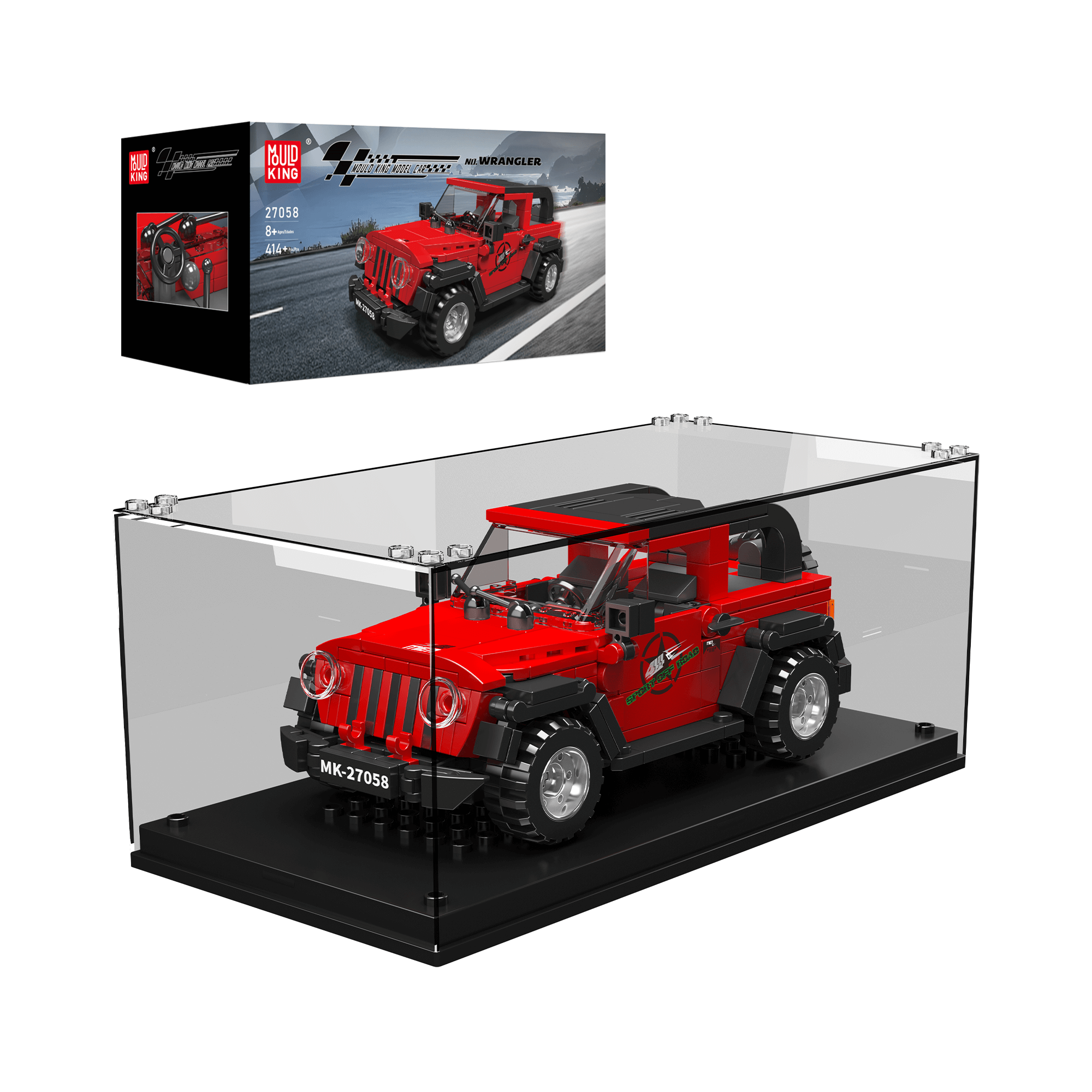 Mould King 27058 Wrangler Off-Road Vehicle Building Set - 414 PCS DIY Model Car Kit for Adults & Teens | Perfect for Collectors, Home Decoration & Creative Play