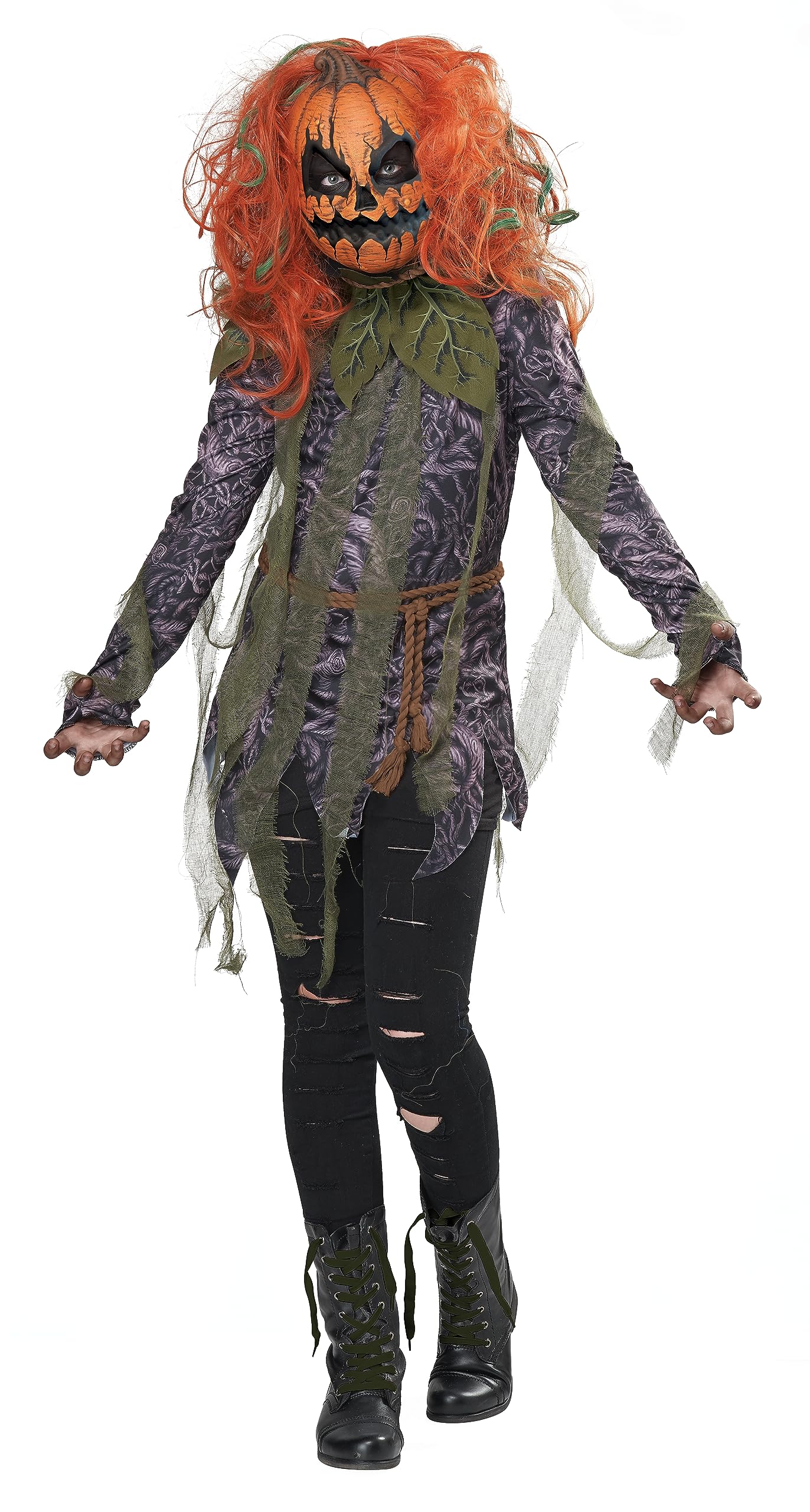 Girl's Pumpkin Monster Halloween Costume - Cute & Spooky Outfit for Trick or Treating, Costume Parties & Photo Shoots
