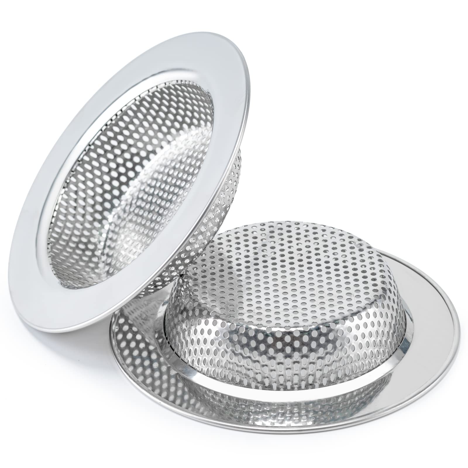 2 Pack Upgraded Double-Layer Kitchen Sink Strainer - 4.5 Inch Outer Diameter, Universal Fit for Most Sink Drains | Durable & Safe Design for Food Scraps, Hair & Debris | Perfect for Kitchen, Bathroom & Utility Sinks