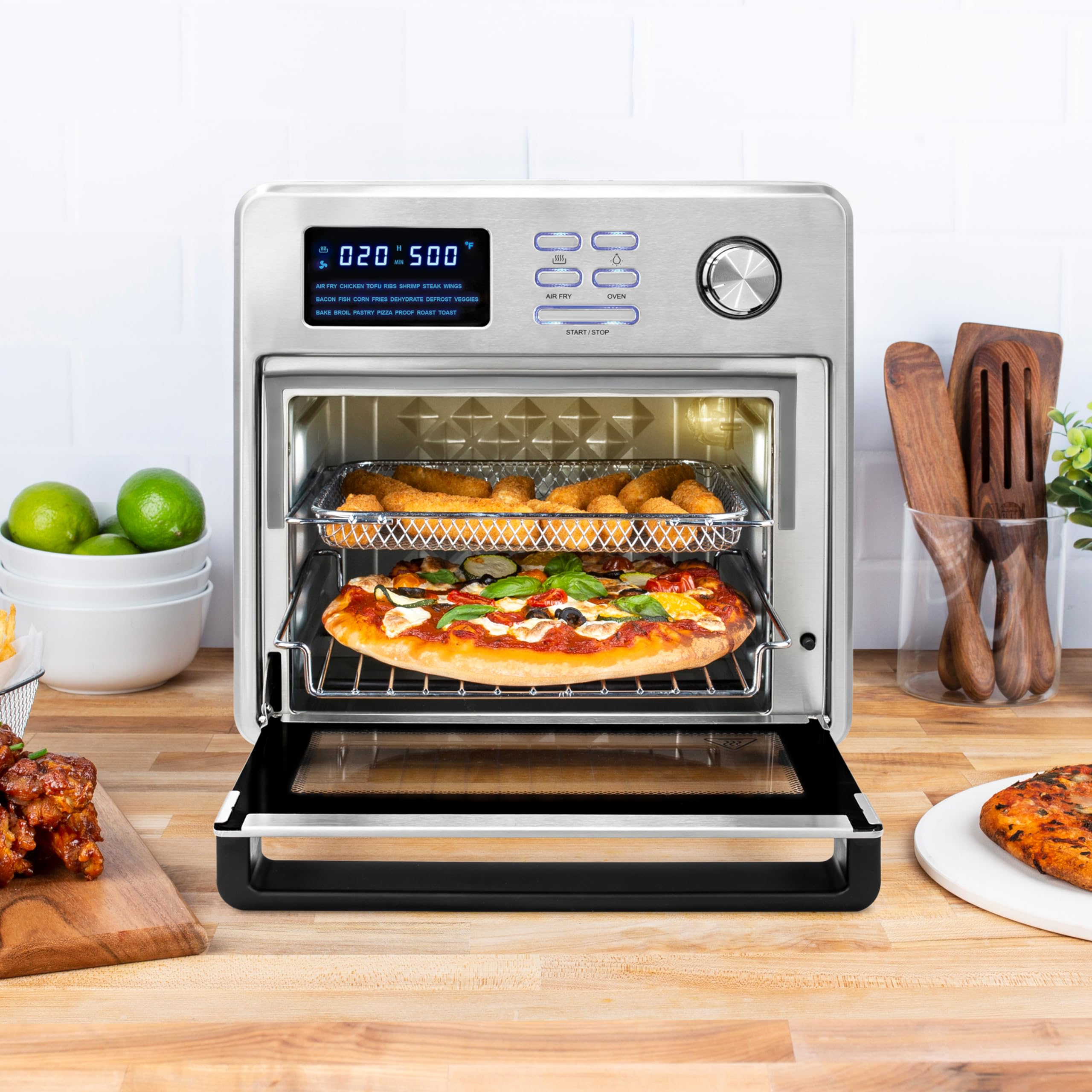 Kalorik MAXX 16 Quart Digital Air Fryer Oven - Stainless Steel (AFO 47797 SS) | Large Capacity Countertop Convection Oven for Healthy Cooking, Baking, Roasting & Reheating | Perfect for Family Meals & Entertaining