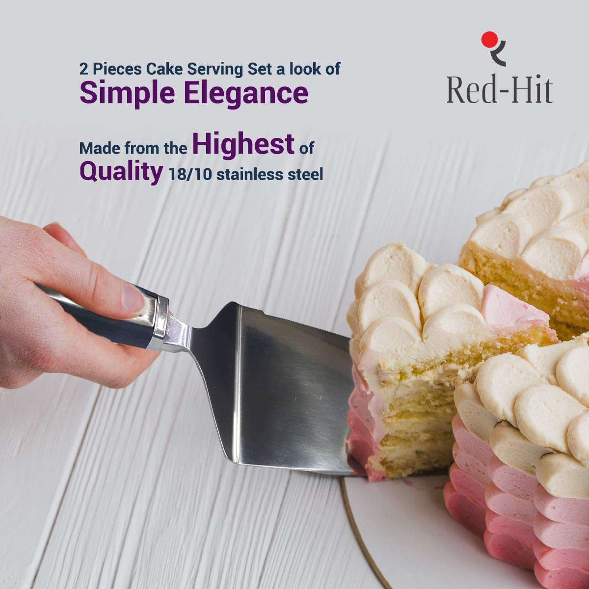 Premium Stainless Steel Cake Cutting Set - Wedding Cake Knife & Server, Pie Spatula - 2-Piece Durable Cake Cutter for Weddings, Birthdays & Special Occasions - Perfect for Cake Serving & Dessert Presentation