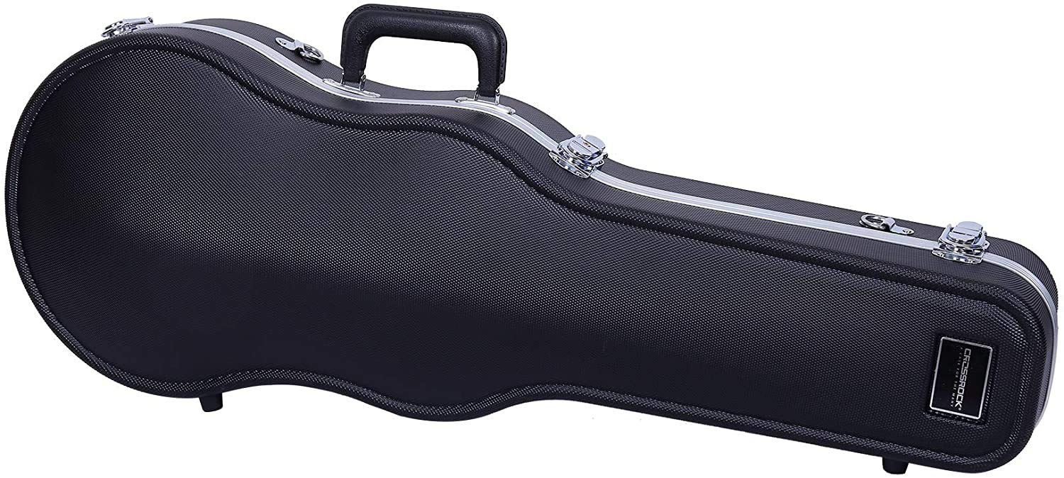 Crossrock ABS Molded Viola Hard Shell Case 15-15.5 Inch - Black (CRA860VL155BK) | Durable Protection for School, Travel & Professional Musicians
