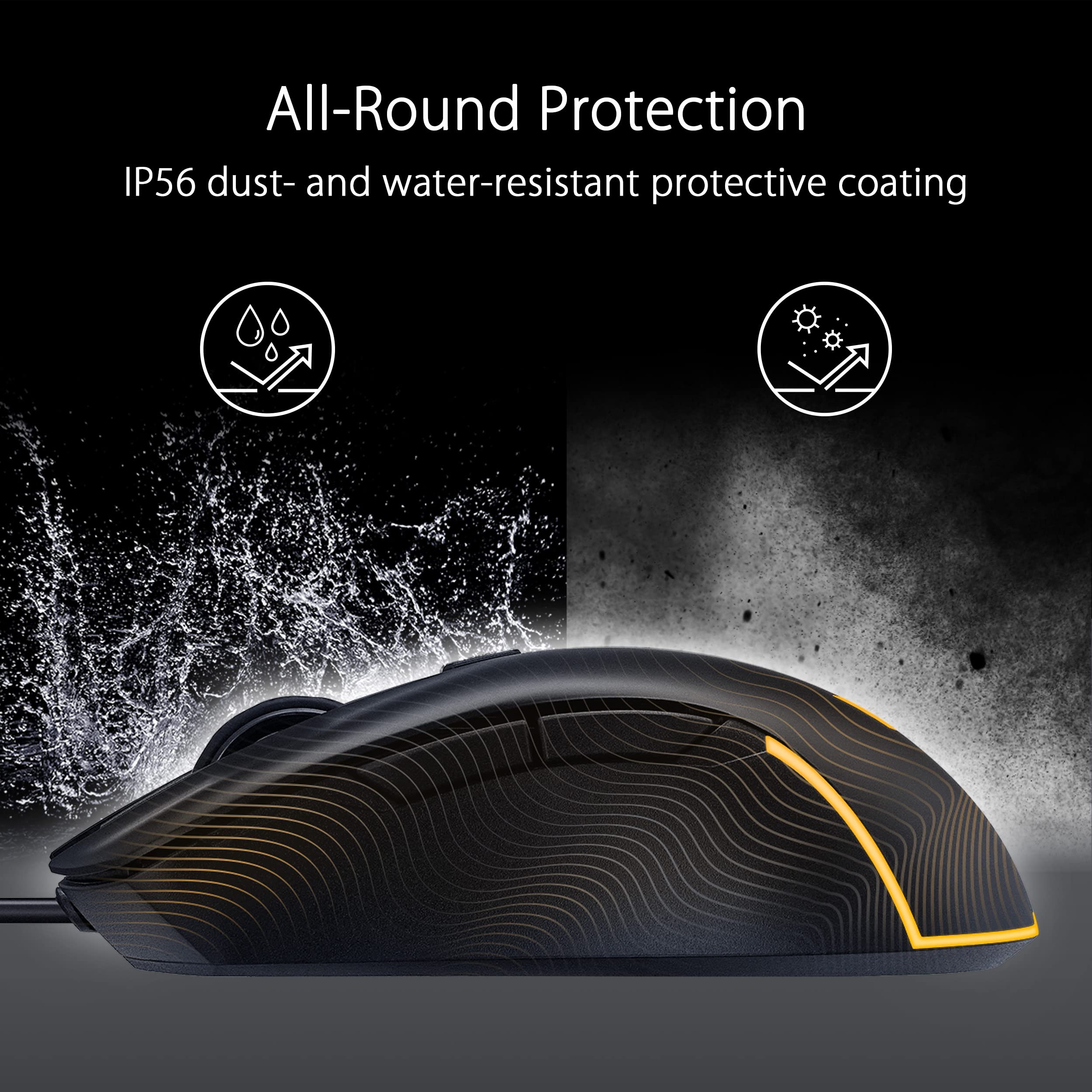 ASUS TUF Gaming M3 GEN II Wired Gaming Mouse - Ultra Light 59g, 8000 DPI Optical Sensor, IP56 Water & Dust Resistant, 60 Million Click Durability, 6 Programmable Buttons - Perfect for FPS, MOBA & Esports Gaming