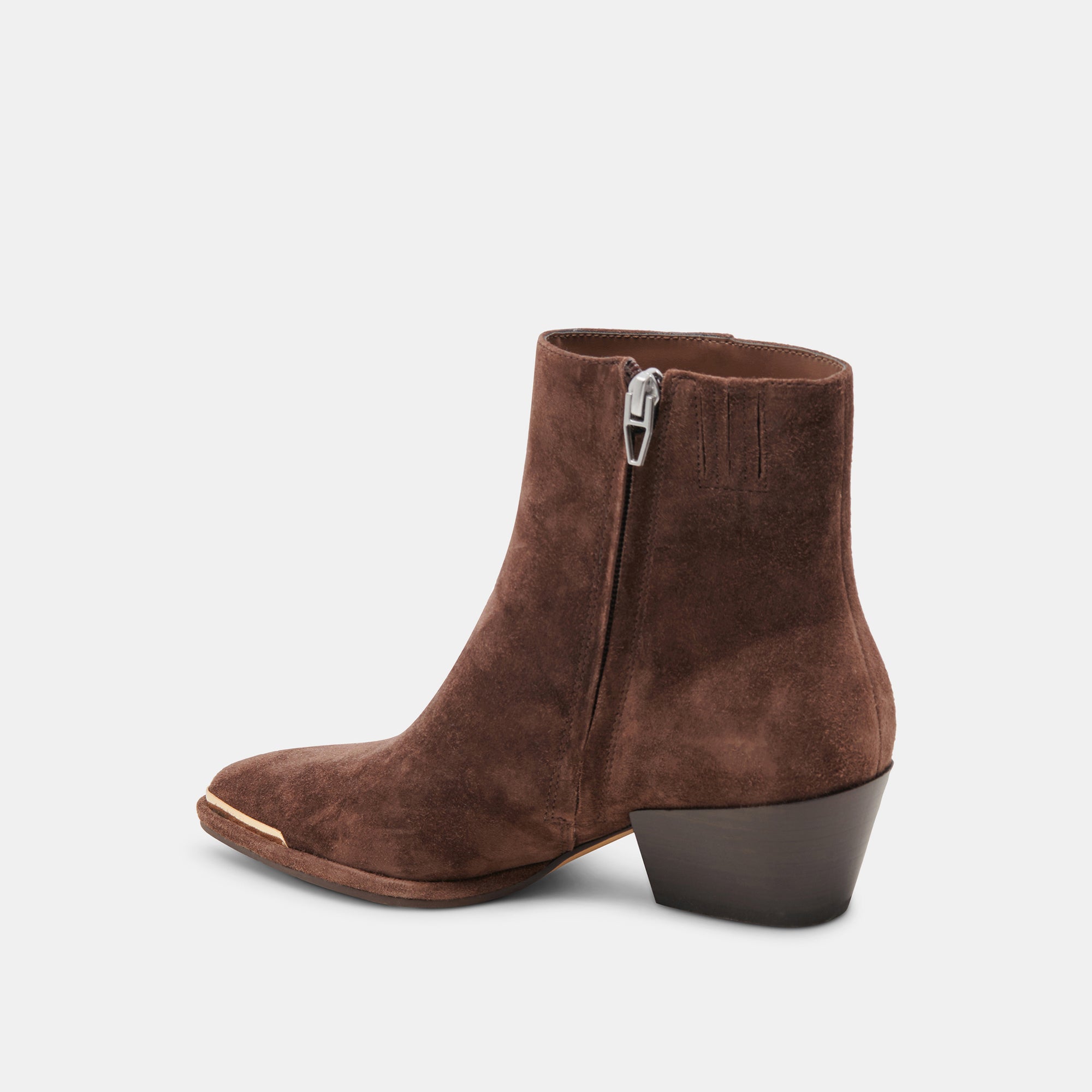 NONAH Women's Wide Booties in Dark Brown Suede - Comfortable Ankle Boots for Fall & Winter Fashion, Casual Outings & Office Wear