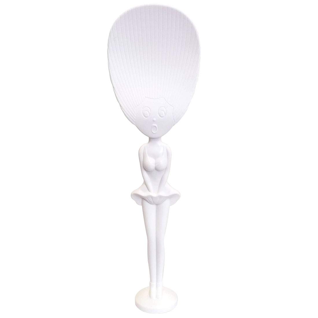 Non-Stick Rice Paddle Spoon - 8.7-inch White Kitchen Tool with Standing Lady Design, BPA-Free PP Material for Perfect Rice Serving - Ideal for Home Cooking, Meal Prep & Asian Cuisine