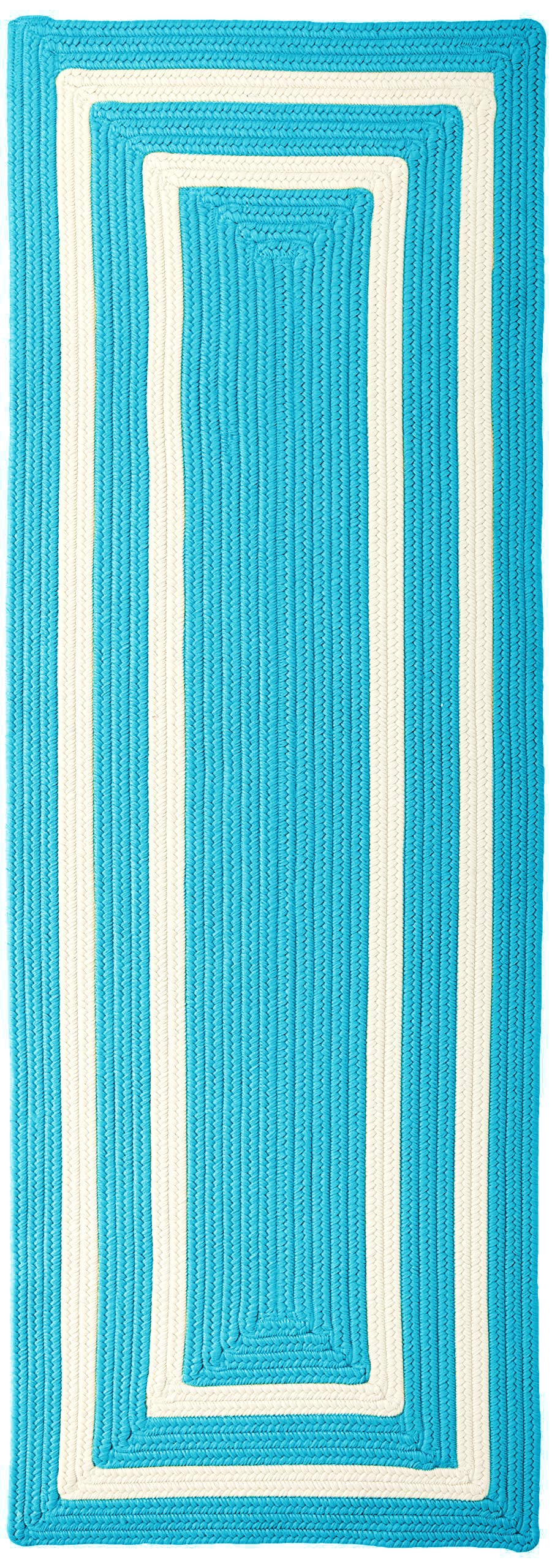 La Playa Rugs 2' x 12' Aqua Blue Runner Rug - Perfect for Hallways, Entryways, and Narrow Spaces