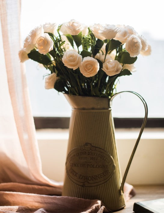 White Camellia Artificial Flowers - Modern Home Decor for Living Room & Bedroom | Elegant Floral Arrangement Ideas for Housewarming, Wedding Centerpieces & Interior Design