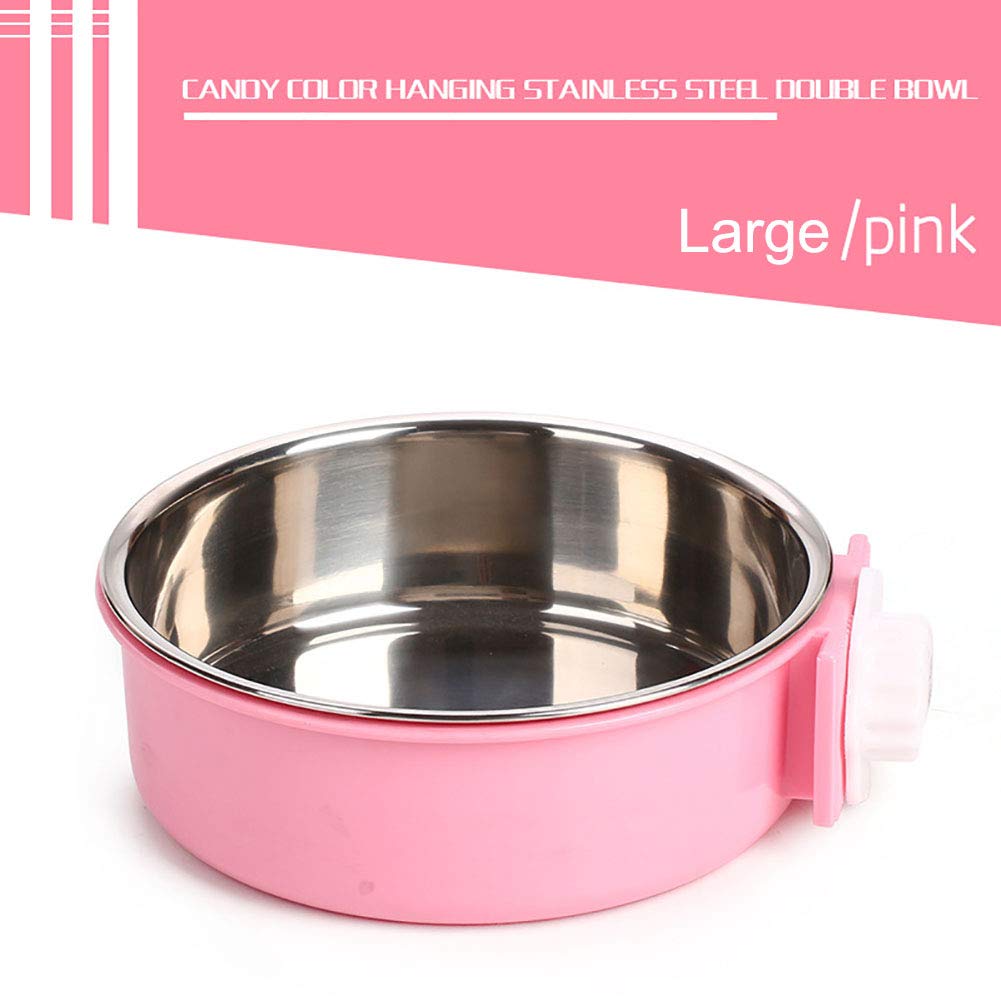 Luck Dawn Stainless Steel Hanging Pet Bowl - Removable Crate Food & Water Dish for Dogs, Cats, Rabbits, Birds - Secure Bolt Holder - Small (3-Pack) - Perfect for Travel, Crate Training & Small Animal Cages