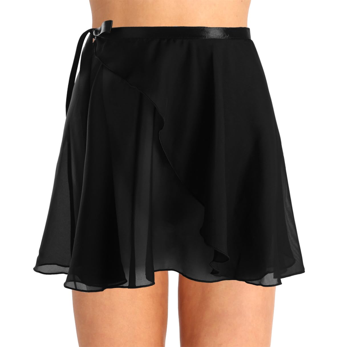 Elegant Chiffon Ballet Wrap Skirt for Women & Girls - Flowy Georgette Dance Skirt with Tie Waist - Perfect for Ballet, Skating, Dance Performances & Casual Wear